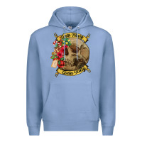 Colony Blue Sorta merry sorta scary skull Premium Hoodie - NancyCooperArtShop