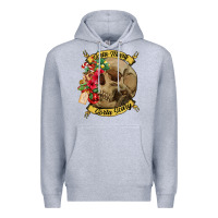 Heather Grey Sorta merry sorta scary skull Premium Hoodie - NancyCooperArtShop