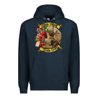 Navy Sorta merry sorta scary skull Premium Hoodie - NancyCooperArtShop