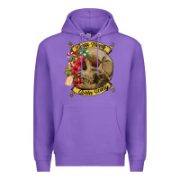 Purple Sorta merry sorta scary skull Premium Hoodie - NancyCooperArtShop