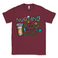 Burgundy nursing İn my heart Classic Tee - CowhideDigitalArt
