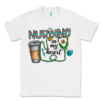 White nursing İn my heart Classic Tee - CowhideDigitalArt