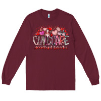 Burgundy childcare assistant director Long Sleeve Tee - RacoonDesign