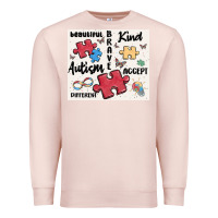 Pale Pink autism Premium Sweatshirt - MaliasSmallBusiness