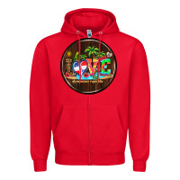 Red dominican republic coasters Zipper Hoodie - AdoDesignShop
