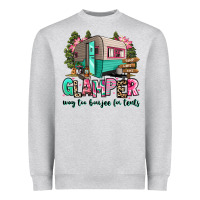 Heather Grey glamper way too boujee for tents 2 Heavyweight Sweatshirt - RanaPortraitStore