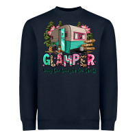 Navy glamper way too boujee for tents 2 Heavyweight Sweatshirt - RanaPortraitStore