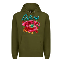 Army Green call me roses and pink telephone Premium Hoodie - AdoDesignShop