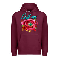 Burgundy call me roses and pink telephone Premium Hoodie - AdoDesignShop