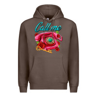 Coffee call me roses and pink telephone Premium Hoodie - AdoDesignShop