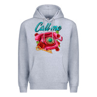 Heather Grey call me roses and pink telephone Premium Hoodie - AdoDesignShop