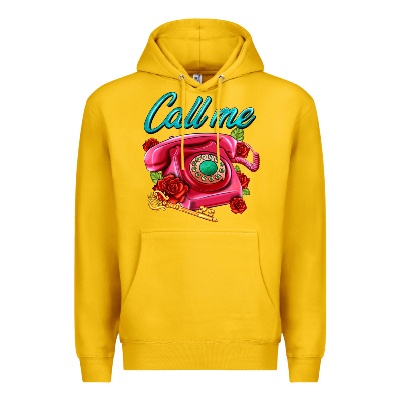 Call Me Roses And Pink Telephone Premium Hoodie by AdoDesignShop | Teevron