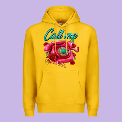 Call Me Roses And Pink Telephone Premium Hoodie Designed By Adodesignshop
