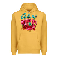 Mustard call me roses and pink telephone Premium Hoodie - AdoDesignShop