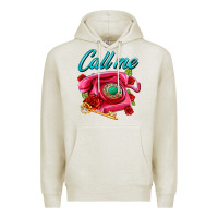 Oatmeal Heather call me roses and pink telephone Premium Hoodie - AdoDesignShop