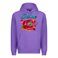 Purple call me roses and pink telephone Premium Hoodie - AdoDesignShop