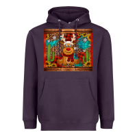 Plum western christmas reindeer Heavyweight Hoodie - Jasminsmagicworld