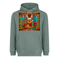 Sage western christmas reindeer Heavyweight Hoodie - Jasminsmagicworld