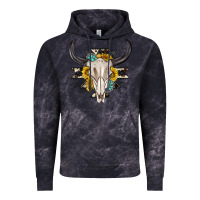 Cloud Black cow aztec western bull skull Vintage Hoodie - texasbilliewilder