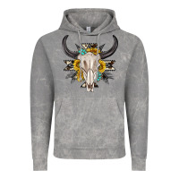Cow Aztec Western Bull Skull Vintage Hoodie | Teevron