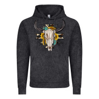 Vintage Black cow aztec western bull skull Vintage Hoodie - texasbilliewilder