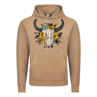 Vintage Coffee cow aztec western bull skull Vintage Hoodie - texasbilliewilder