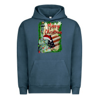 Pigment Midnight Navy merry christmas  statue of liberty Urban Hoodie - BarkalooDesign