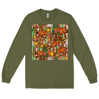 Army Green christmas leopard cow with gift boxes Long Sleeve Tee - FaDigitalArtStudio