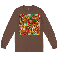 Chestnut christmas leopard cow with gift boxes Long Sleeve Tee - FaDigitalArtStudio