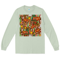 Matcha christmas leopard cow with gift boxes Long Sleeve Tee - FaDigitalArtStudio