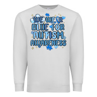 Dove Grey we wear blue for autism awareness Premium Sweatshirt - MaliasSmallBusiness