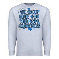Heather Grey we wear blue for autism awareness Premium Sweatshirt - MaliasSmallBusiness