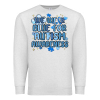 Oatmeal Heather we wear blue for autism awareness Premium Sweatshirt - MaliasSmallBusiness