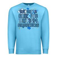 Ocean Blue we wear blue for autism awareness Premium Sweatshirt - MaliasSmallBusiness