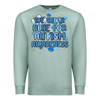 Seafoam we wear blue for autism awareness Premium Sweatshirt - MaliasSmallBusiness