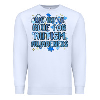 White we wear blue for autism awareness Premium Sweatshirt - MaliasSmallBusiness