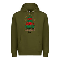 Army Green crocin around the christmas tree Premium Hoodie - MaliasSmallBusiness