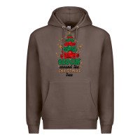 Coffee crocin around the christmas tree Premium Hoodie - MaliasSmallBusiness