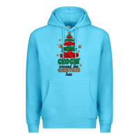 Ocean Blue crocin around the christmas tree Premium Hoodie - MaliasSmallBusiness
