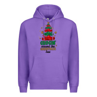 Purple crocin around the christmas tree Premium Hoodie - MaliasSmallBusiness