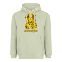 Matcha they never fight alone yellow ribbon with boxing g Heavyweight Hoodie - NancyCooperArtShop