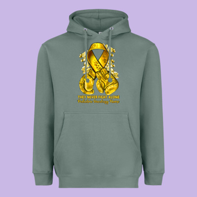 They Never Fight Alone Yellow Ribbon With Boxing G Heavyweight Hoodie Designed By Nancycooperartshop