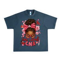 Midnight Navy one loved cna afro messy bun Urban Heavy Tee - texasbilliewilder