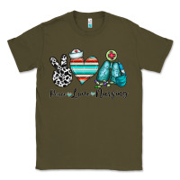 Army Green peace love nursing Classic Tee - CowhideDigitalArt