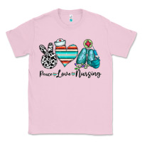 Bubblegum Pink peace love nursing Classic Tee - CowhideDigitalArt