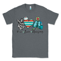 Charcoal Heather peace love nursing Classic Tee - CowhideDigitalArt