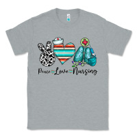 Heather Grey peace love nursing Classic Tee - CowhideDigitalArt