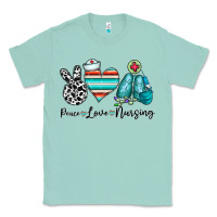 Seafoam peace love nursing Classic Tee - CowhideDigitalArt