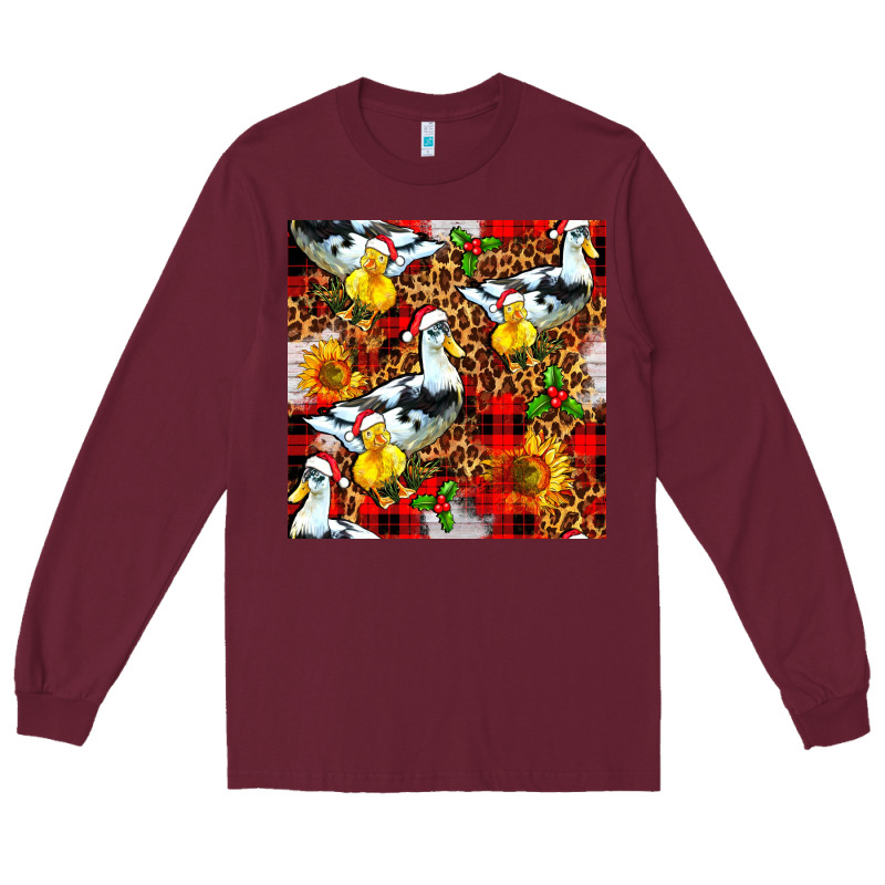 Christmas Leopard Duck Long Sleeve Tee by FaDigitalArtStudio | Teevron