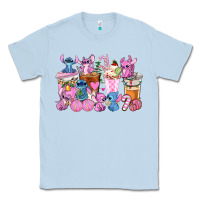 Dusty Blue stitch and lilo pink christmas coffee cups Classic Tee - AdoDesignShop